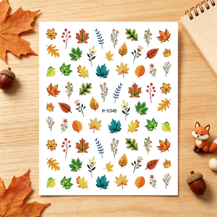 Autumn-Themed Nail Art Stickers