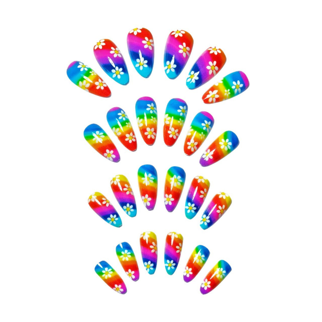 Artistic Floral Rainbow Nail Art Kalsten
