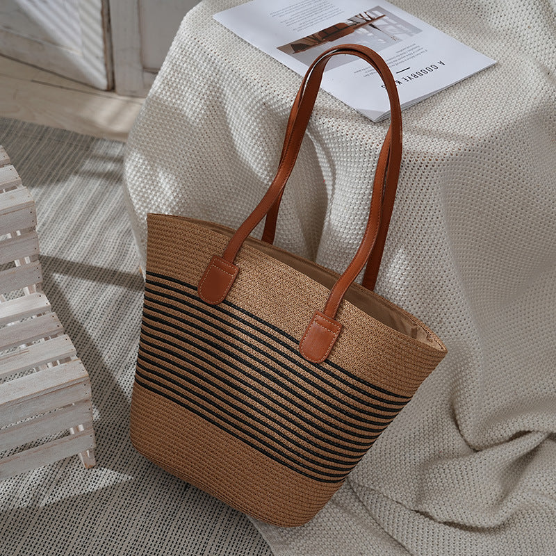 Basket bag with leather handles Kalsten