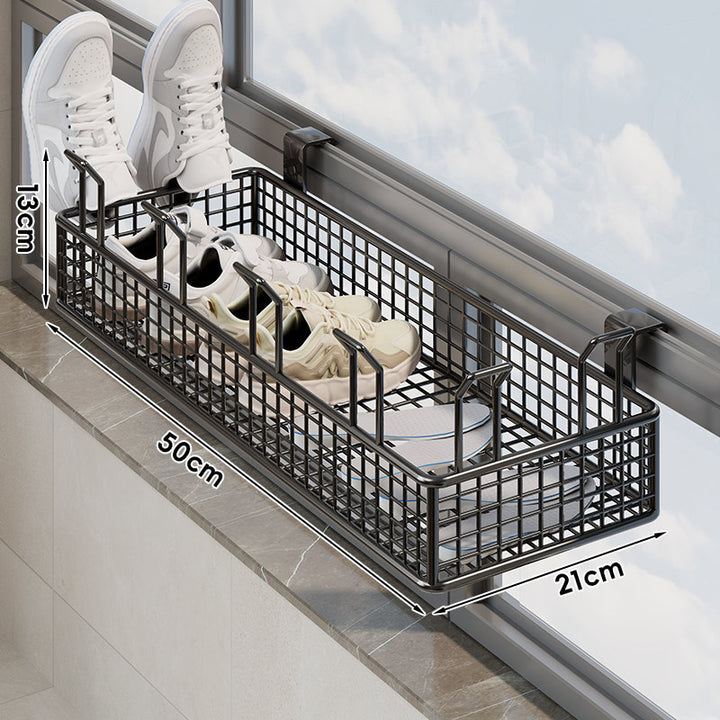 Over-Window Hanging Shoe Drying and Storage Basket Organizer