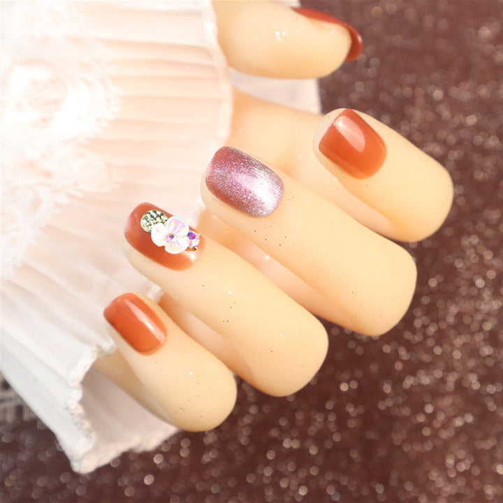 Glitter Floral Press-On Nail Set Kalsten