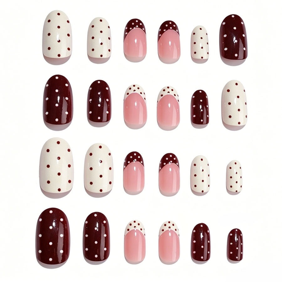 Artificial nail set with festive dot and gradient designs Kalsten