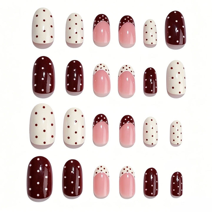 Artificial nail set with festive dot and gradient designs Kalsten