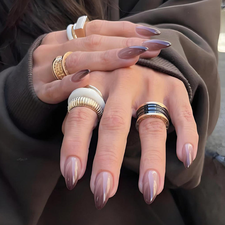 Acrylic nail set in stylish ombre design Kalsten
