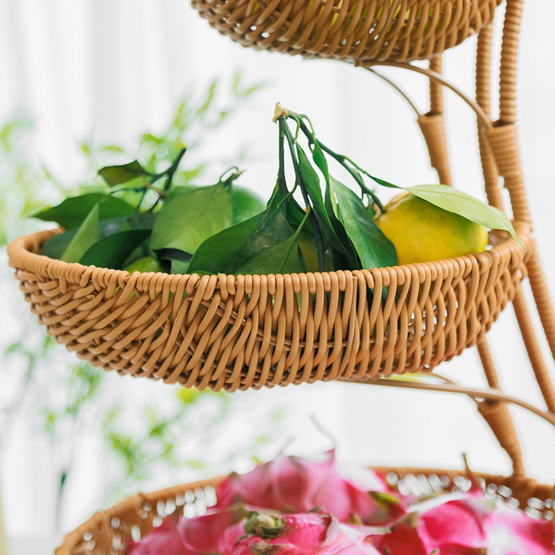 Multi-Tiered Wicker Display Stand Kalsten