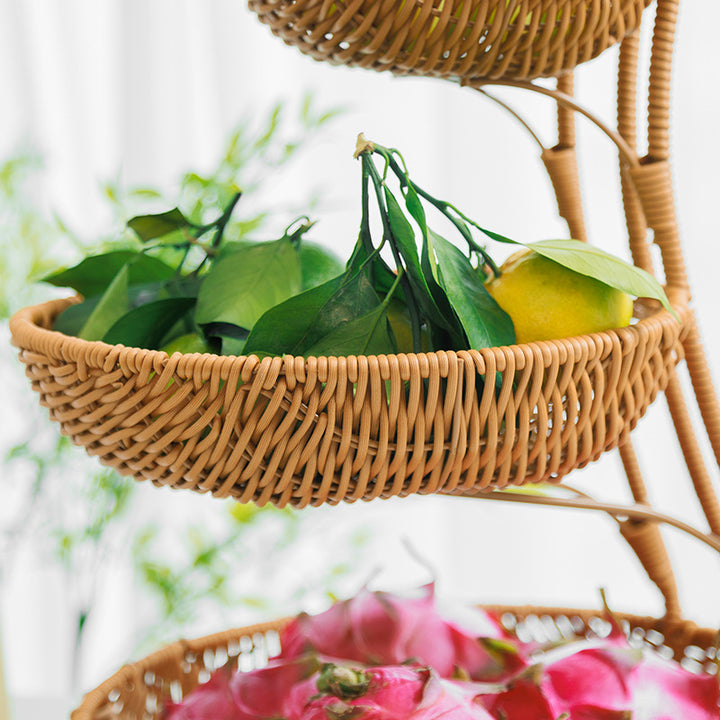 Multi-Tiered Wicker Display Stand Kalsten