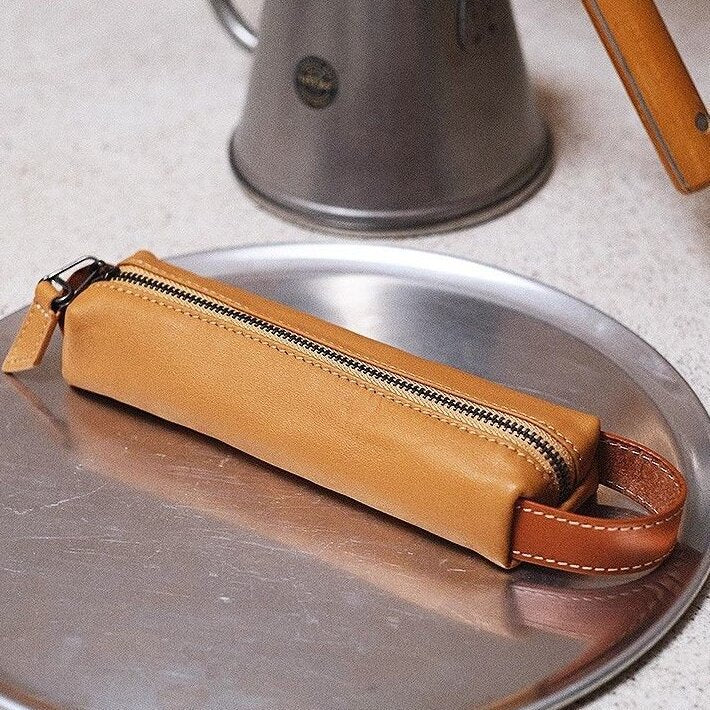 Stylish Zippered Leather Pencil Case Kalsten