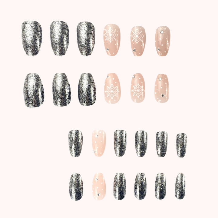 Festive Snowflake Nail Art Design Kalsten