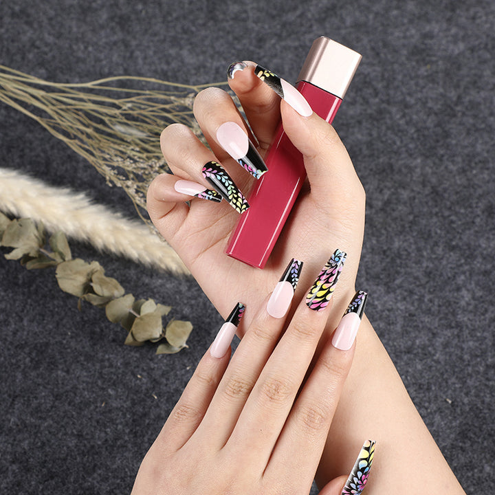Art nails with colorful floral patterns Kalsten