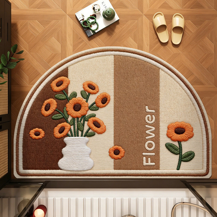 Cute Cat-Themed Half-Moon Area Rug Kalsten