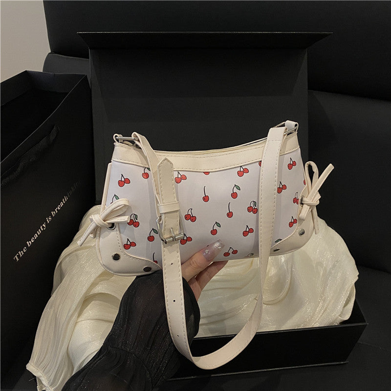 Charming Cherry Print Crossbody Bag