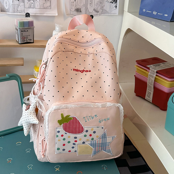Decorative Polka Dot Print Backpack Kalsten