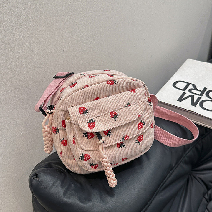Stylish Corduroy Crossbody Bag