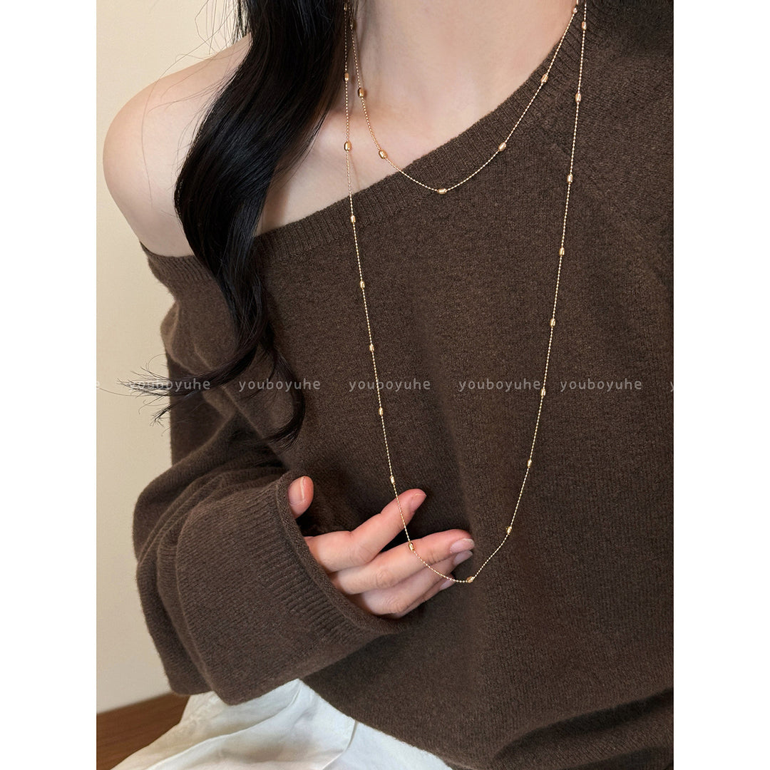 Delicate Silver Layered Chain Necklace Kalsten