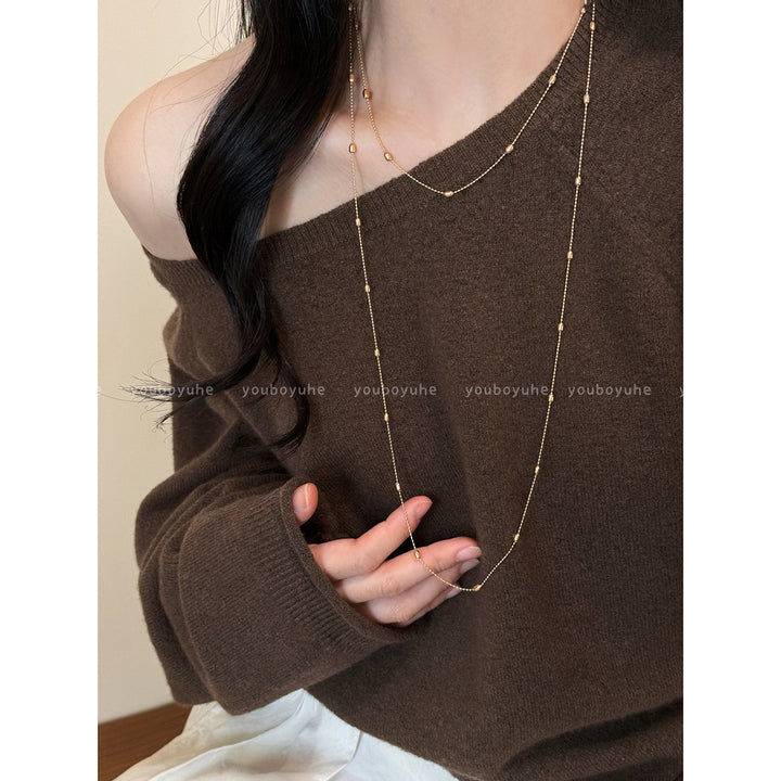 Delicate Silver Layered Chain Necklace Kalsten