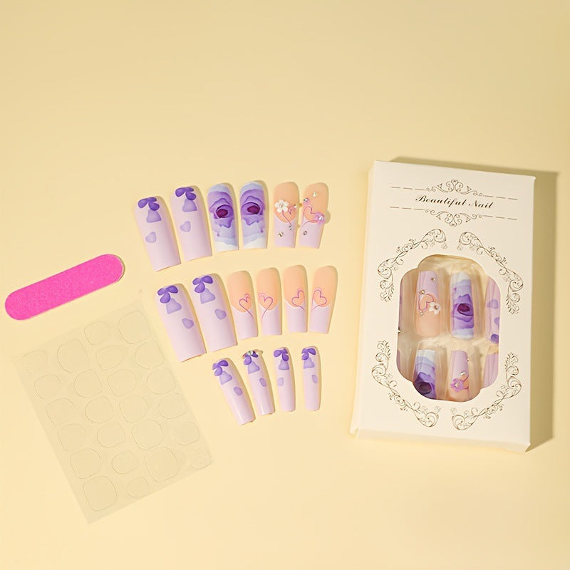 Artificial Nail Set with Floral Patterns Kalsten
