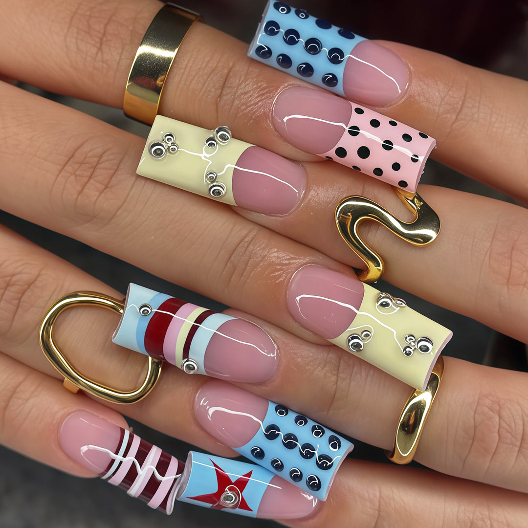 Abstract Design Press-On Nail Art Tips Kalsten