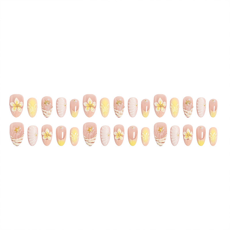 Artificial nails in luxurious flower and gold design Kalsten