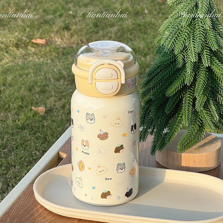 Ladies water bottle with cute animal motifs and safe closure system Kalsten