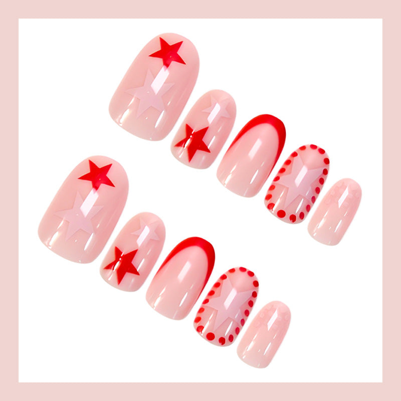 Artificial nail set with creative star designs and glossy finish Kalsten
