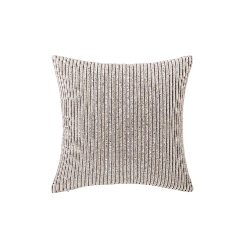 Corduroy Ribbed Square Accent Pillow Cover with Deep-Channel Texture and Concealed Zipper