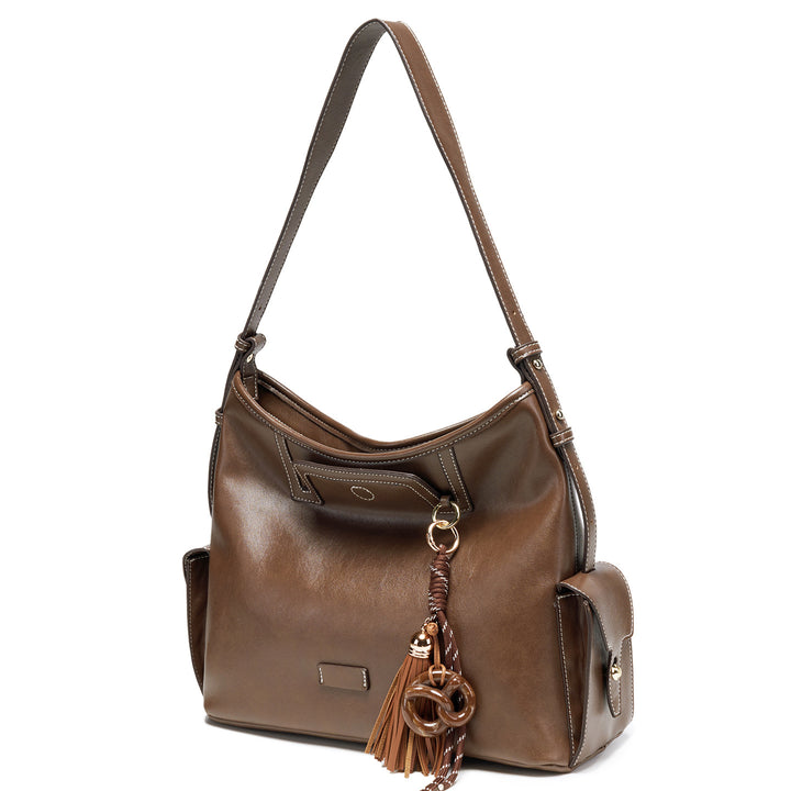 Chic Leather Hobo Handbag