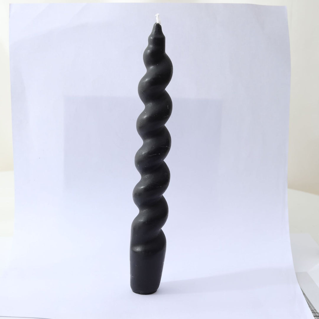 Hand-Poured Sculptural Spiral Taper Candle
