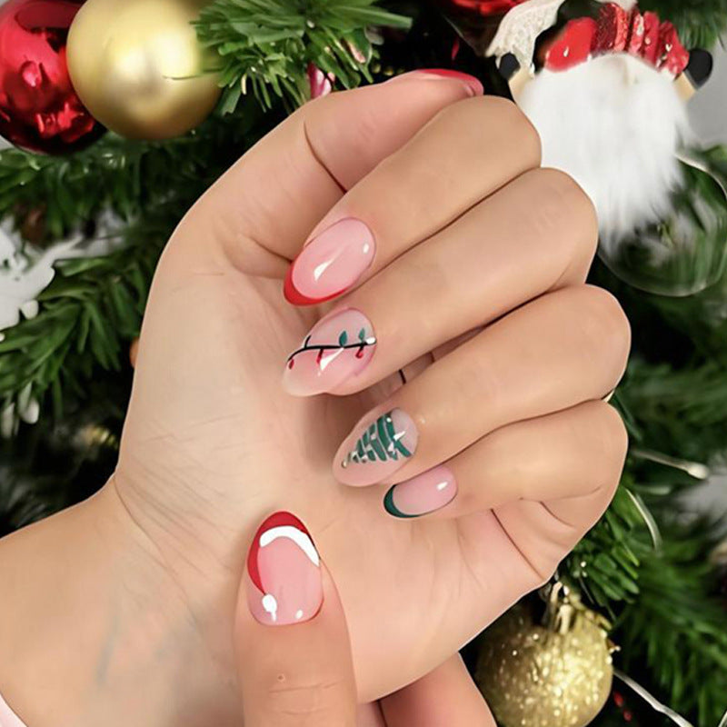 Artificial nail set with elegant Christmas motifs Kalsten