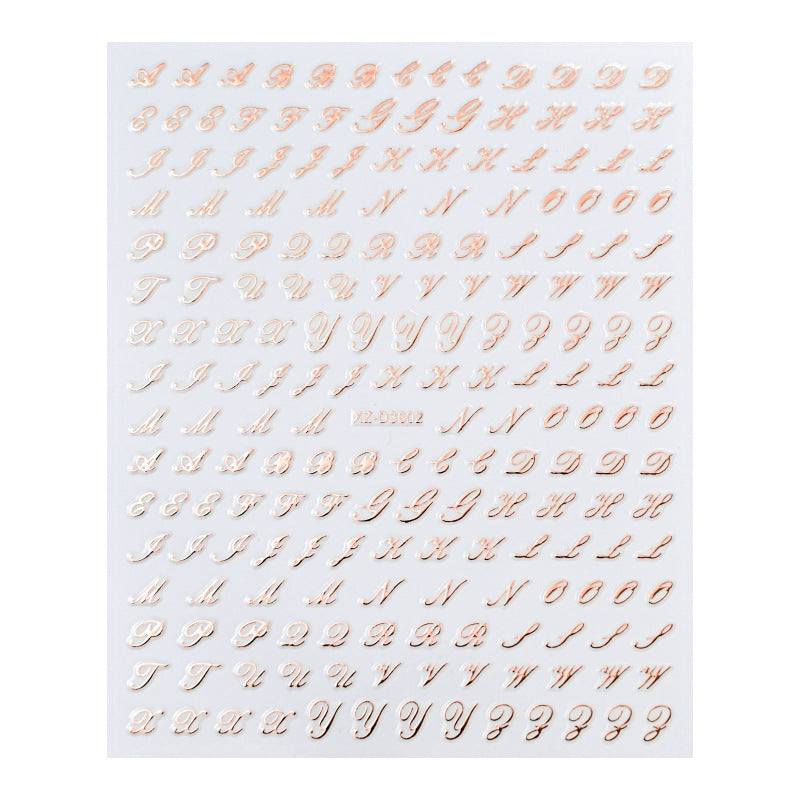 Decorative Alphabet Nail Art Stickers