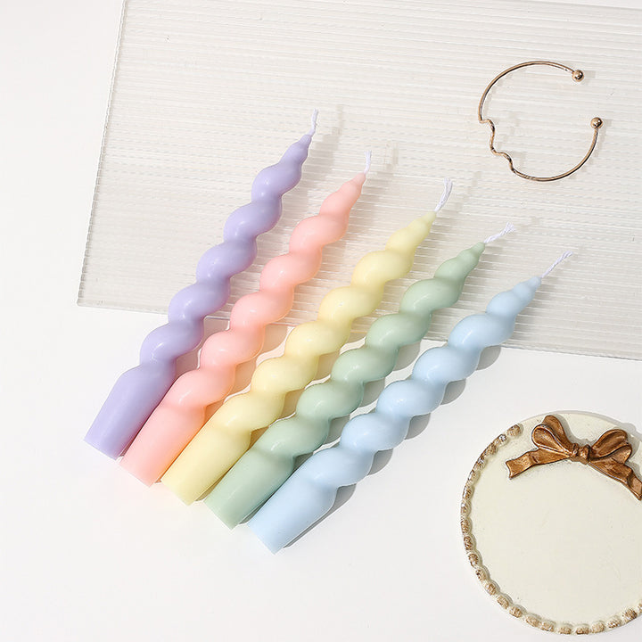 Hand-Poured Sculptural Spiral Taper Candle