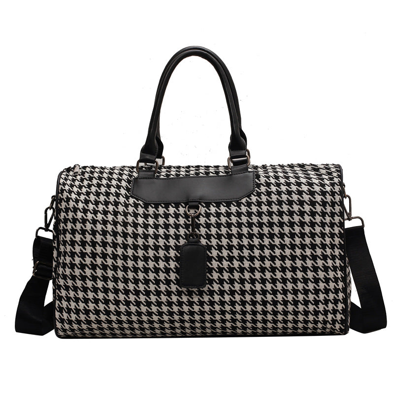 Stylish Houndstooth Weekender Duffle Bag Kalsten