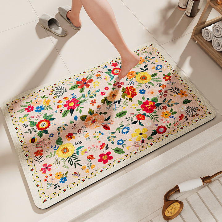 Floral Patterned Bath Comfort Mat Kalsten