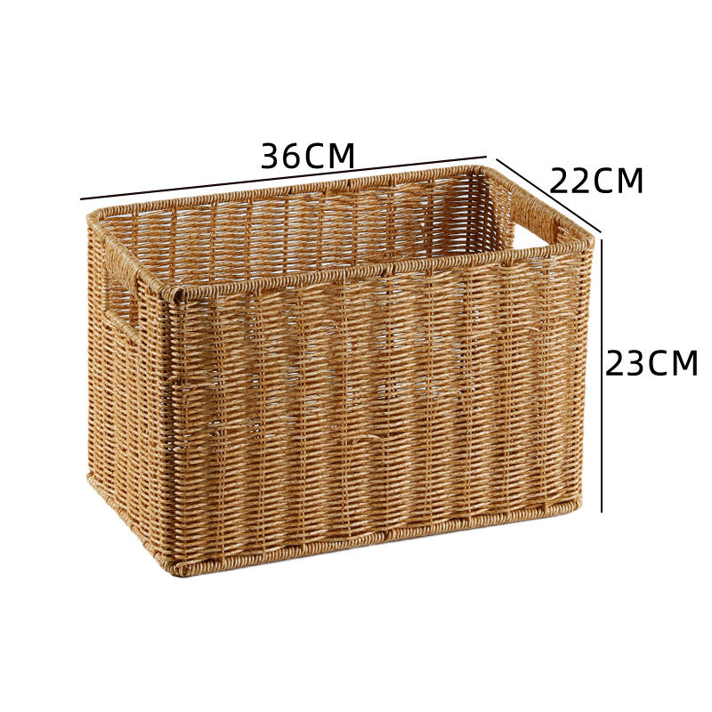 Handcrafted Rectangular Wicker Storage Bin Kalsten
