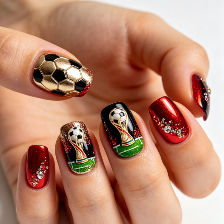 Sports-themed design artificial nails Kalsten