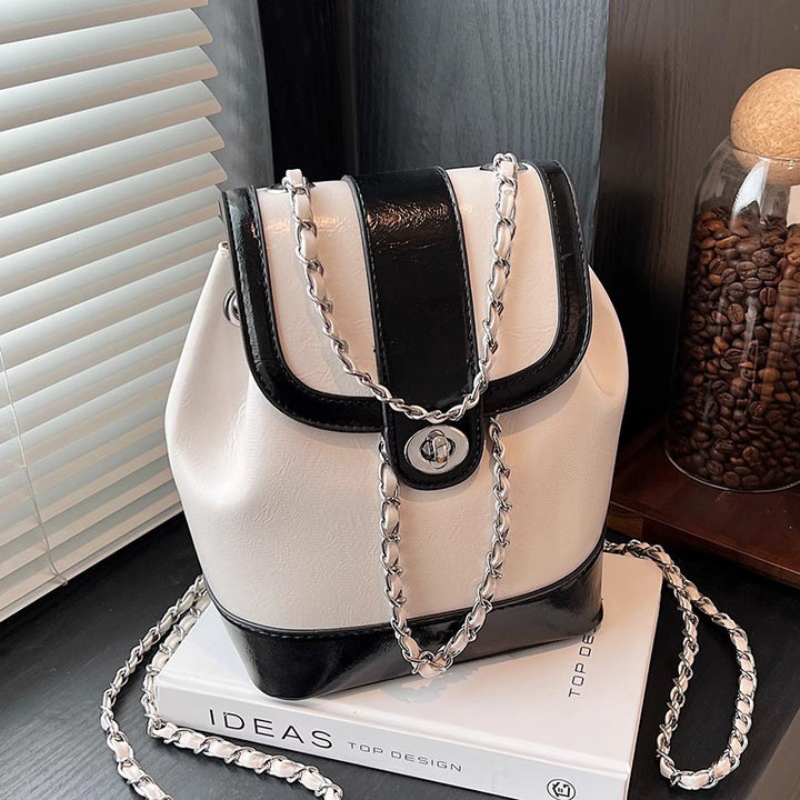 Chic Chain-accented Bucket Handbag Kalsten