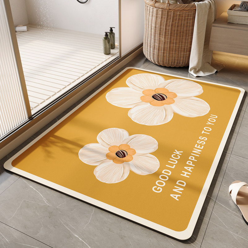 Floral-Themed Soft Bathroom Mat Kalsten