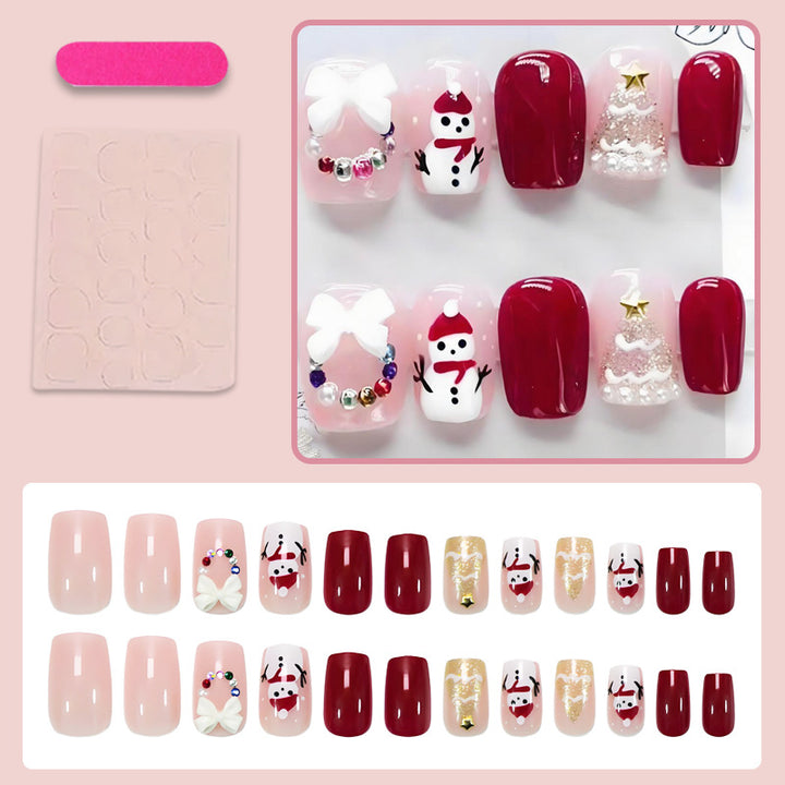 Artificial nail set with festive Christmas motifs Kalsten