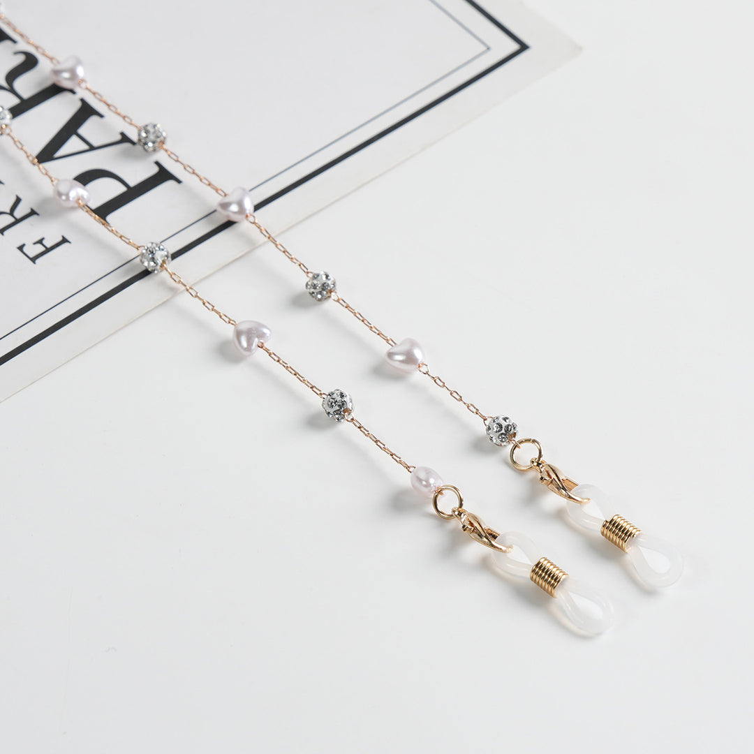 Pearl and Crystal Decor Eyewear Chain Kalsten