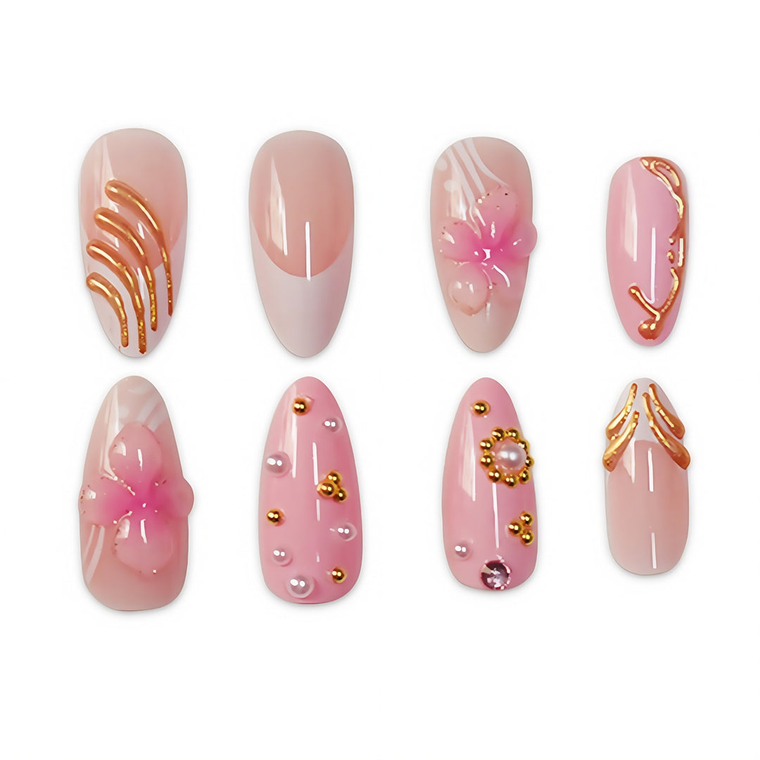 Elegant Floral Stiletto Nail Art Kalsten