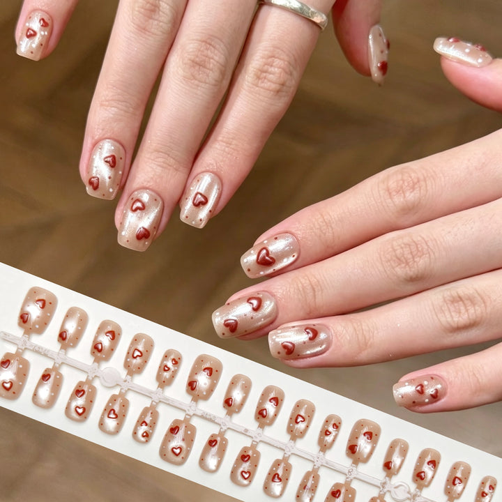 Heart Design Press-On Nail Art