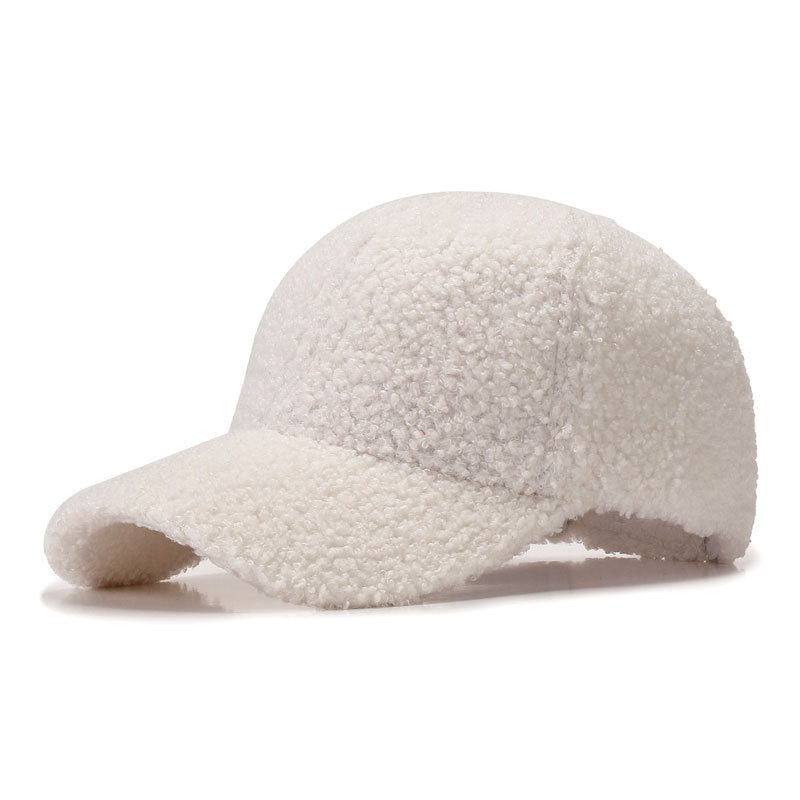 Sherpa Teddy Faux-Shearling Baseball Cap with Curved Brim and Adjustable Back Strap Kalsten