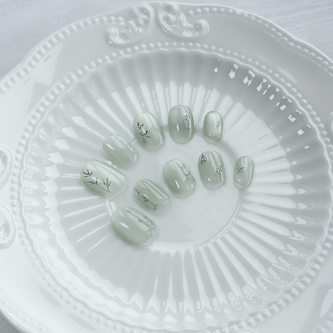 Botanical Press-On Nail Art Set