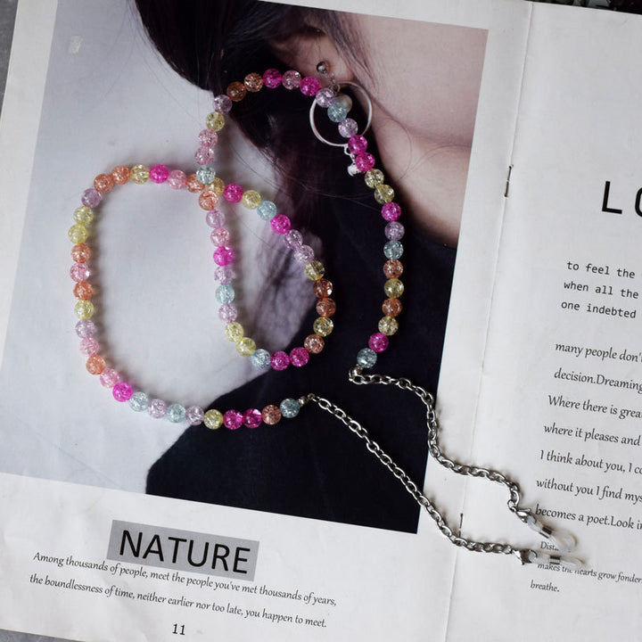 Colorful Textured Beaded Eyewear Chain Kalsten