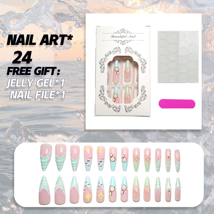 Creative Press-On Nail Art Set with Accessories