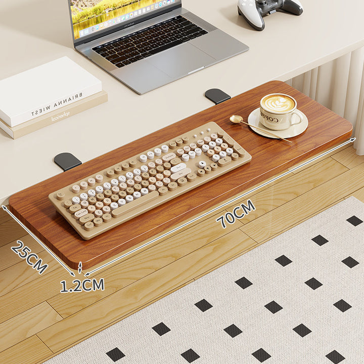 Clamp-On Foldable Bamboo Side Tray Table for Desk and Sofa