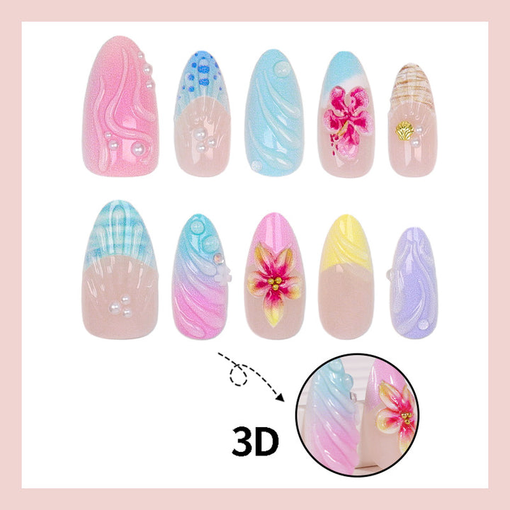 Nail art set with maritime motifs and unique designs Kalsten