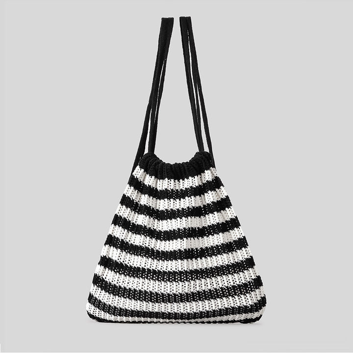 Lightweight Striped Crochet Tote Bag