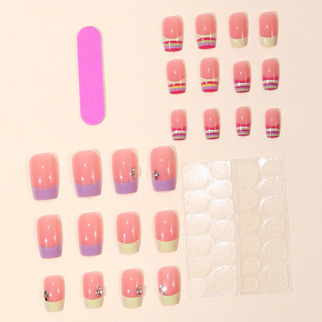 Decorative 3D French Tip Nail Art Extensions Kalsten