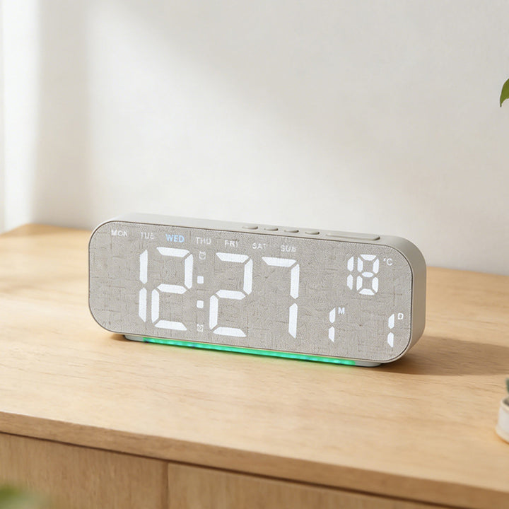 Digital Multi-Function Alarm Clock in Modern Textile Design Kalsten