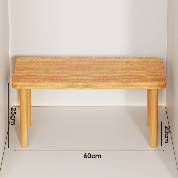 Height-Adjustable Rectangular Wooden Riser Table with Detachable Round Legs